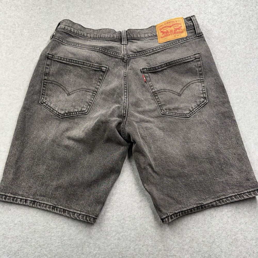 Levi's Men's Regular Fit Denim Shorts Gray Logo Style 445 Skater Grunge